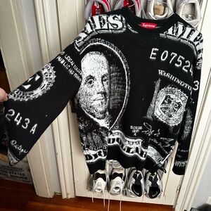 Supreme Black and White money Crewneck Sweater